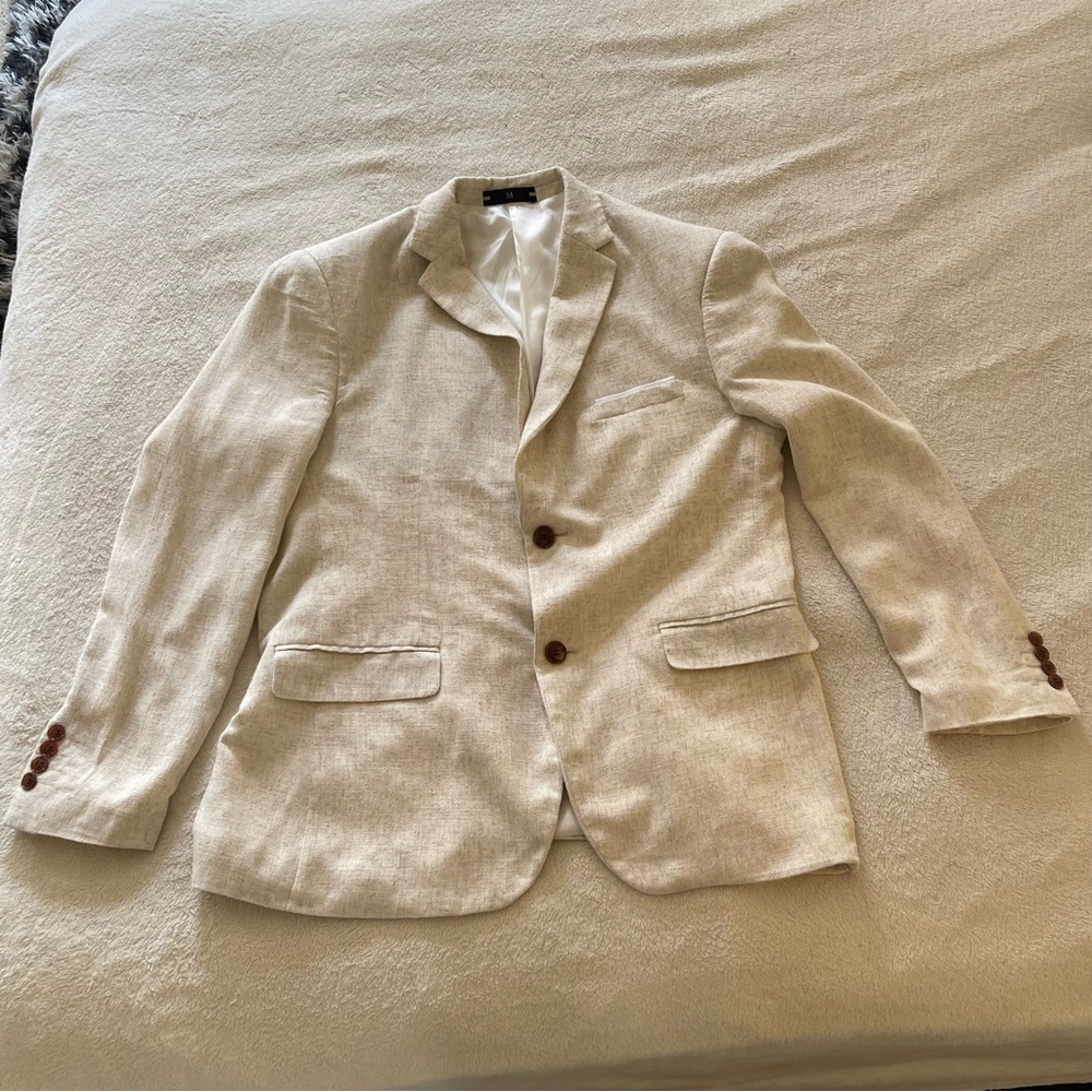 Cream Tailored Blazer Suit Jacket